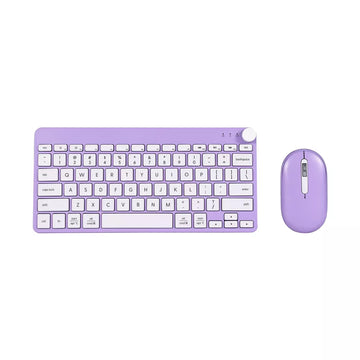 Set tastiera e mouse wireless compatto con manopola del volume